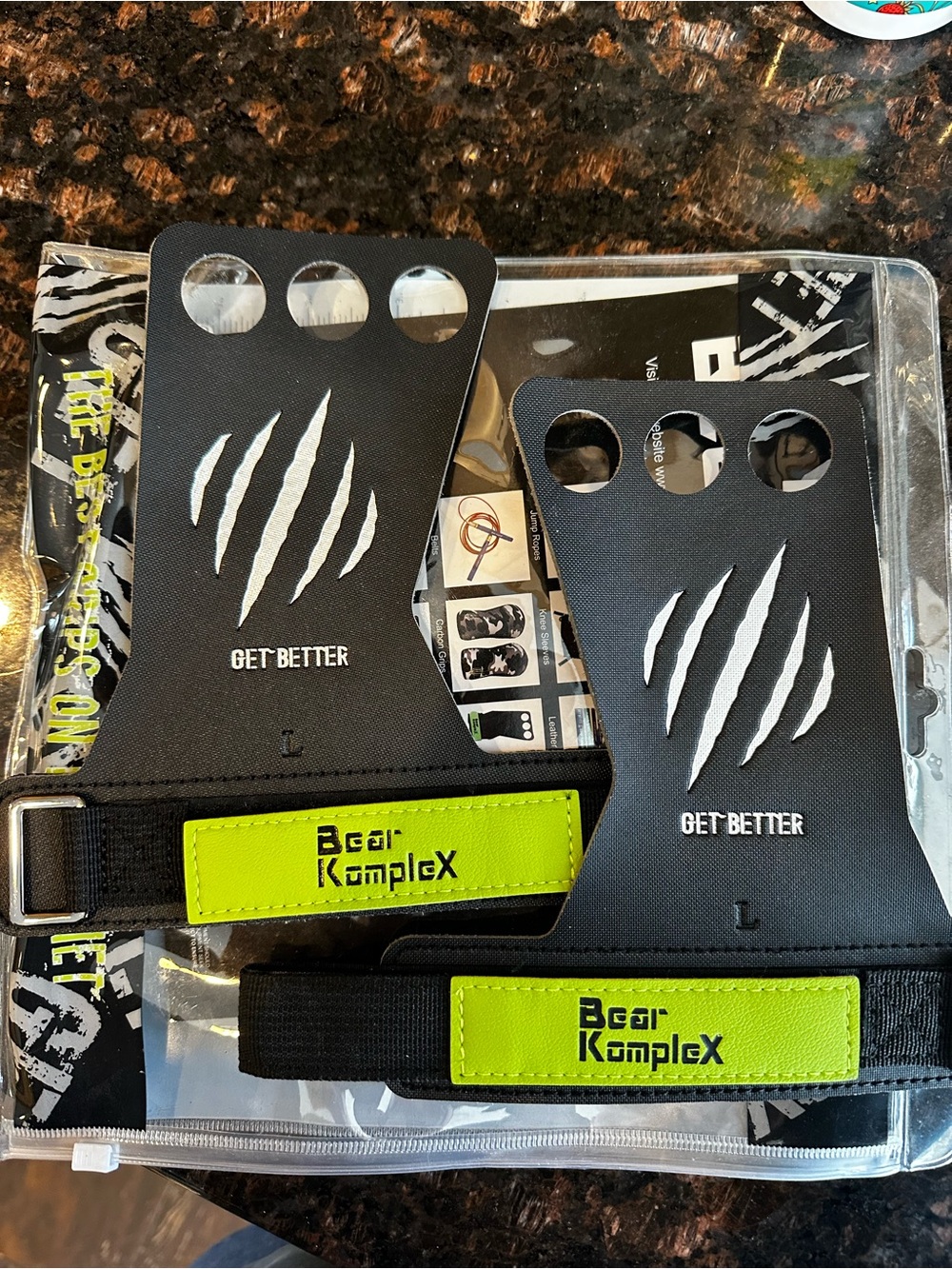 Bear KompleX 3 Hole Hand Grips Large New CrossFit Gymnastics